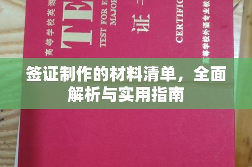 隆昌签证制作的材料清单，全面解析与实用指南
